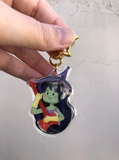 Marceline Adventure Time Keyring | Marceline Hora de Aventuras llavero acrilico | Fanart Llavero colgante regalo llaves mochila Keychain