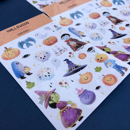 Pegatinas Halloween | Hoja de pegatinas stickers decoración | Pack de pegatinas precortadas