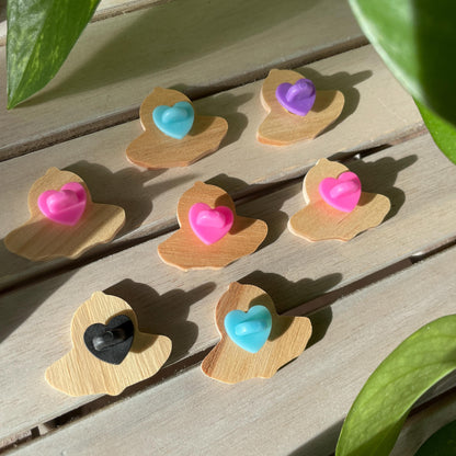 Pin de Madera UFO. Diseño sorpresa (7 modelos diferentes) | Wooden Pin Arte Original | Pin Regalo Eco Friendly Madera Natural