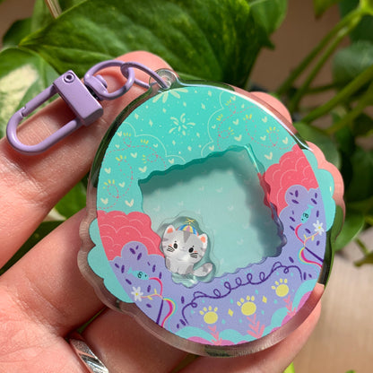 Llavero gato blanco | Tamagotchi shaker