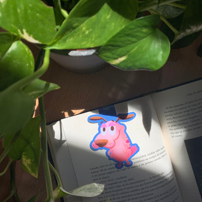 Agallas El Perro Cobarde Marcapáginas: Separador magnético, punto de libro hecho a mano