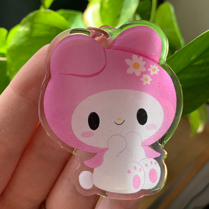 Melody Keyring | Llavero acrilico epoxy con glitter | Colgante regalo llaves mochila