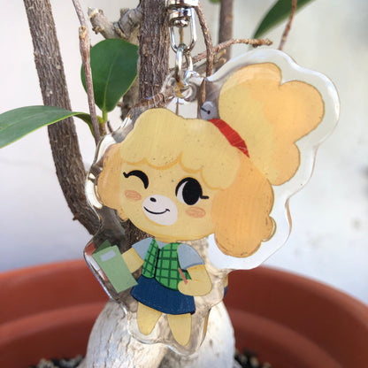 Isabelle Keyring | Canela llavero | Animal Crossing Llavero | New Horizons | Llavero colgante regalo llaves mochila Keychain