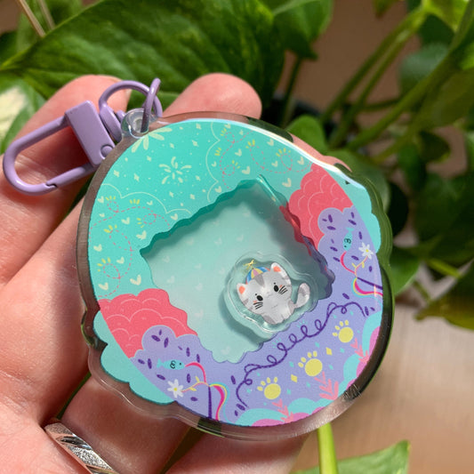 Llavero gato blanco | Tamagotchi shaker