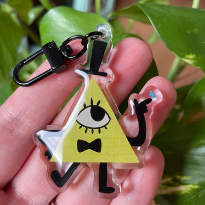 Bill Cipher | llavero | Fanart colgante regalo llaves mochila Gravity Falls