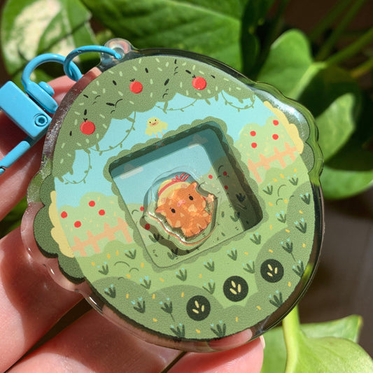 Llavero vaquita marrón | Tamagotchi shaker