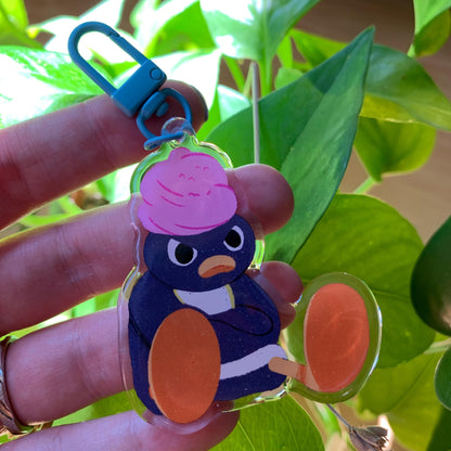 Pingu Enfadado Llavero | Colgante regalo llaves mochila Keychain Keyring