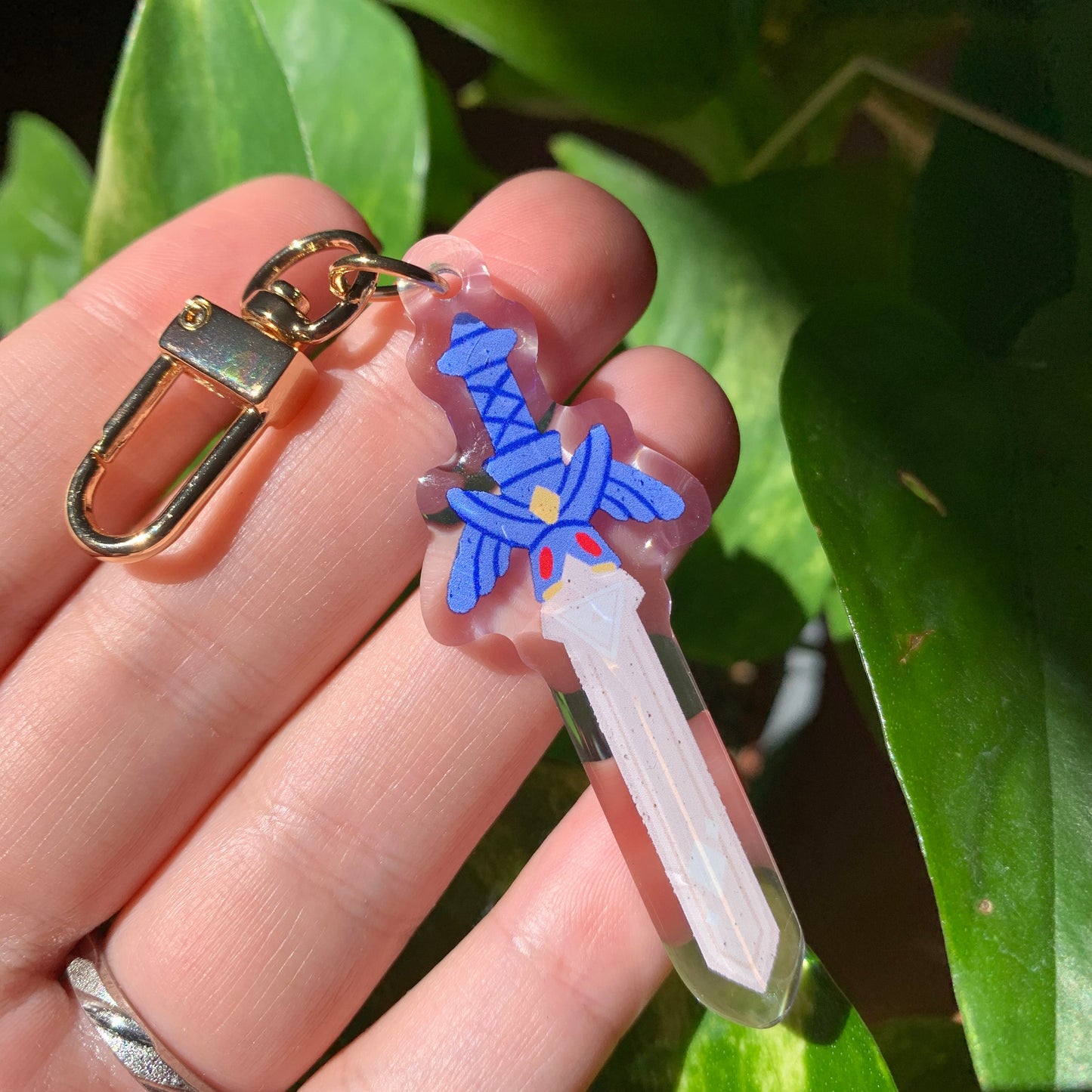Zelda Espada Charm: Llavero acrilico epoxy,  Colgante regalo llaves mochila de Zelda Master Sword Keychain Charm