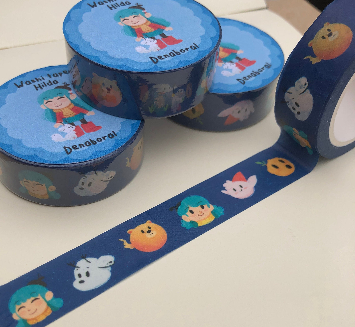 Hilda Washi Tape | Hilda The Series Planner Tapes Handmade | Netflix Fanart Gift Card Design Gift Packaging | Cute Pattern Decorative Tape