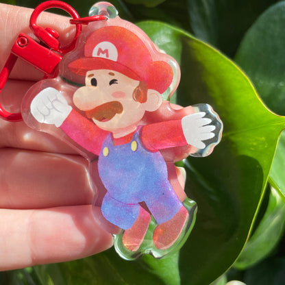 Llavero Mario: Keyring Keychain Acrilico colgante regalo llaves mochila Keychain