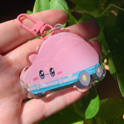 Llavero Kirby car |Keyring Keychain Acrilico colgante regalo llaves mochila Keychain