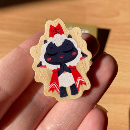 Pin de Madera Cult of the Lamb Pack de 2 | Wooden Pin Inspired | Pin Original Regalo Eco Friendly Madera Natural