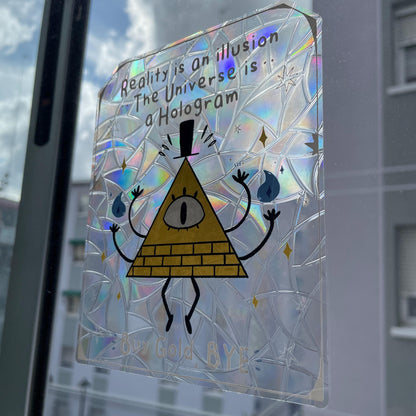 Bill Cipher Pegatina atrapasol reutilizable para ventana Gravity Falls