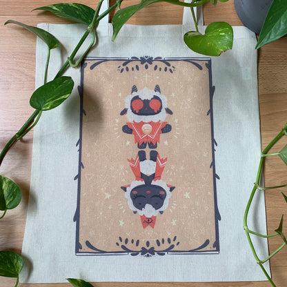 Tote Bag Ilustración Cult Of The Lamb | Bolsa Tela Fanart Cult Of The Lamb | Fan Art 100% Algodón 40x40cm 16x16inch