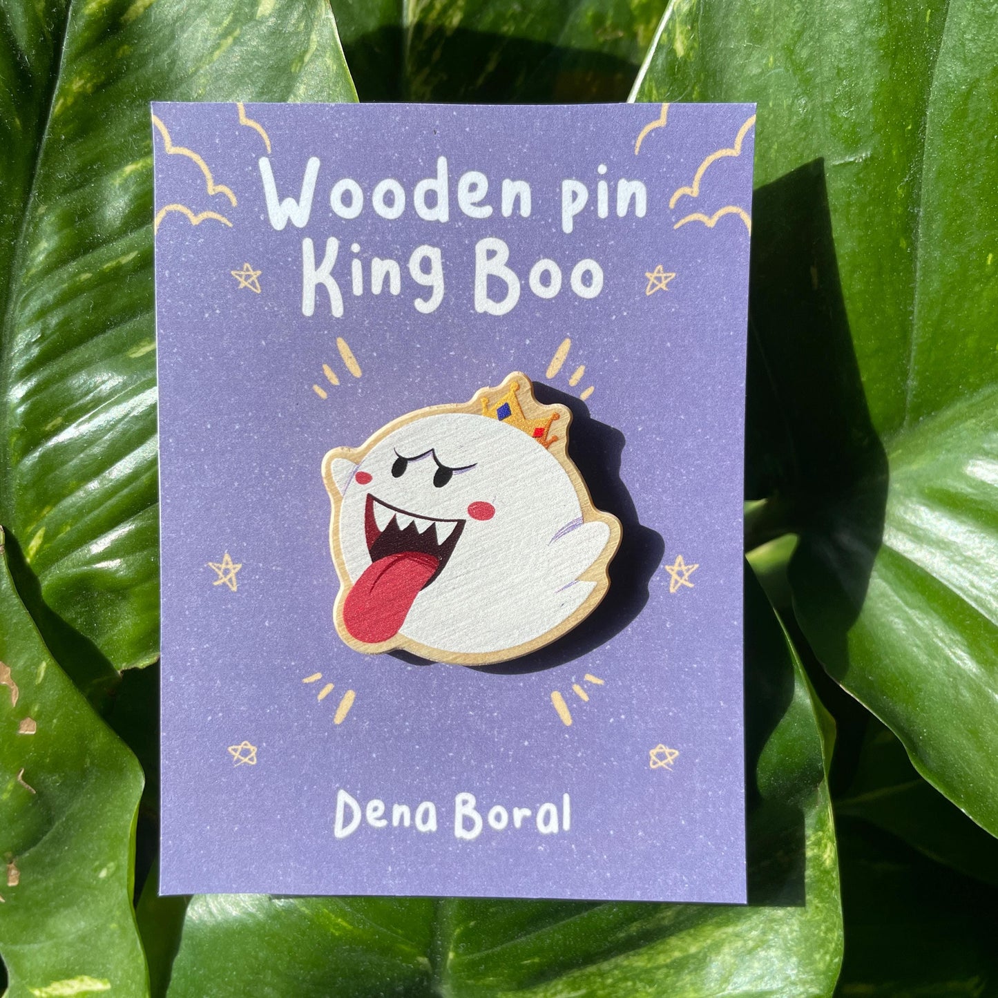 Rey Boo Pin de madera natural, Super Mario Bros, Nintendo Switch