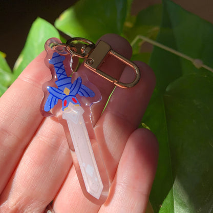Zelda Espada Charm: Llavero acrilico epoxy,  Colgante regalo llaves mochila de Zelda Master Sword Keychain Charm