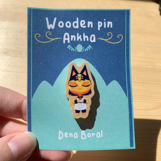 Pin de madera natural, Patri Animal Crossing New Horizons, Nintendo Switch Ankha