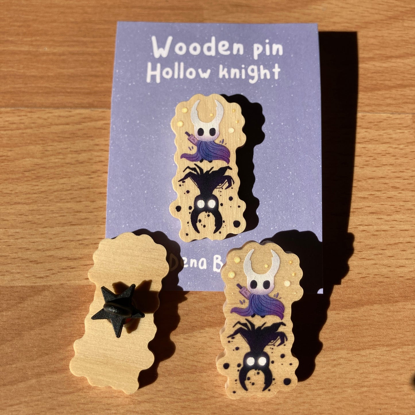 Pin de Madera Hollow Knight: Wooden Pin Inspired Videogame,  Original Regalo Eco Friendly Madera Natural