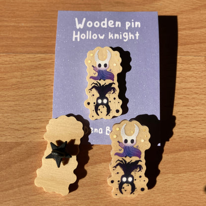 Pin de Madera Hollow Knight: Wooden Pin Inspired Videogame,  Original Regalo Eco Friendly Madera Natural