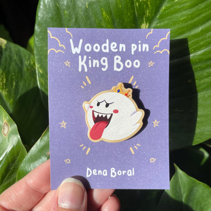 Rey Boo Pin de madera natural, Super Mario Bros, Nintendo Switch