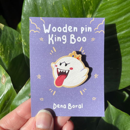 Rey Boo Pin de madera natural, Super Mario Bros, Nintendo Switch