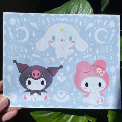 Print Kuromi Mymelody & Cinnamorroll | Illustration Fanart