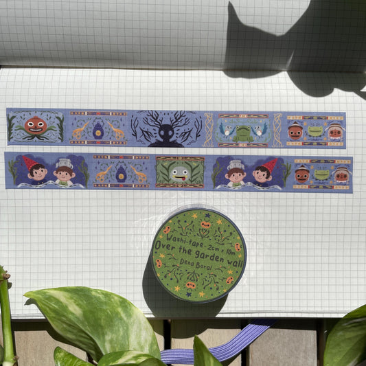 Washi Tape Over The Garden Wall Ilustrado: Cinta Decorativa Retro y Kawaii de la colección "OTGW"