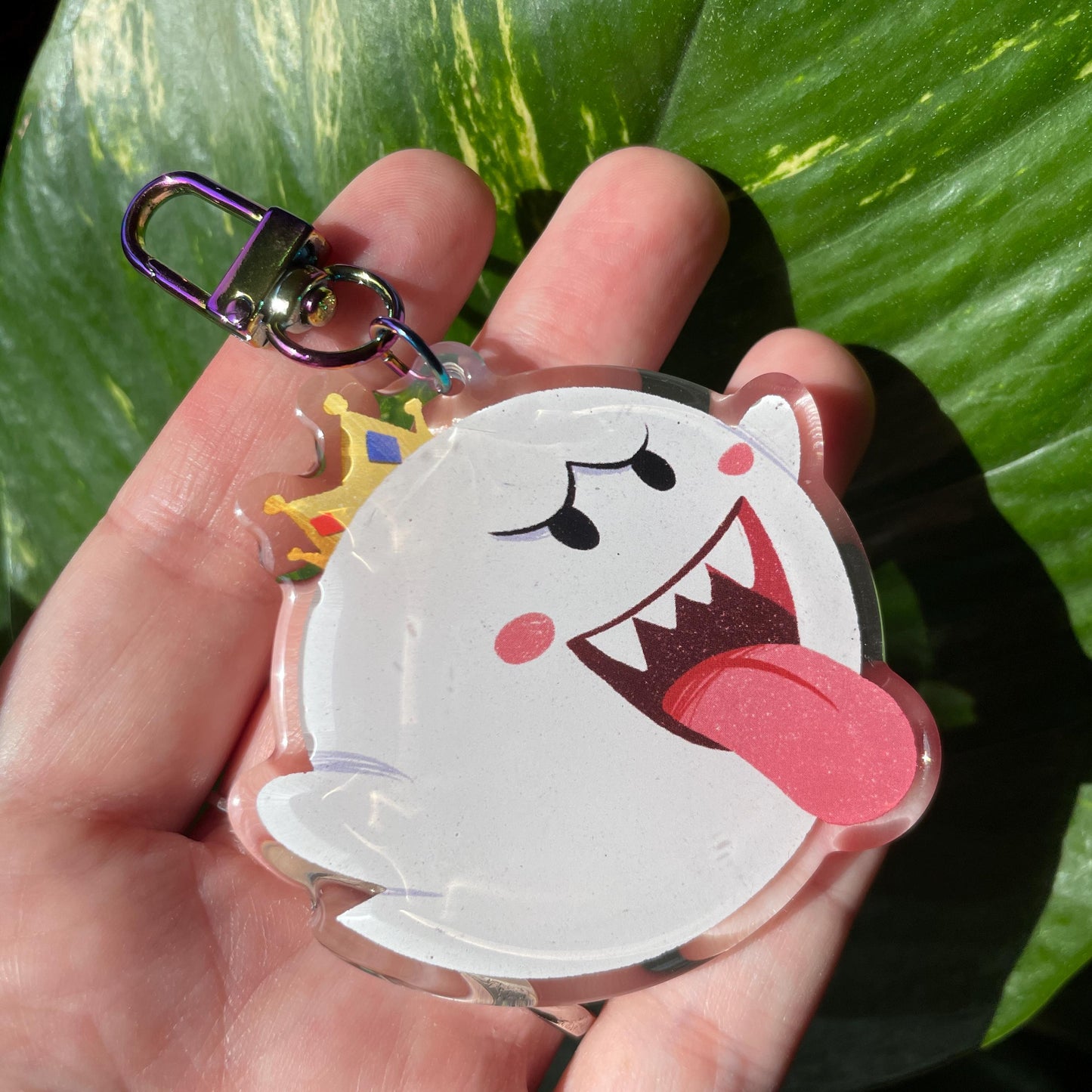 Llavero Rey Boo | Keyring Keychain Acrilico colgante regalo llaves mochila Keychain