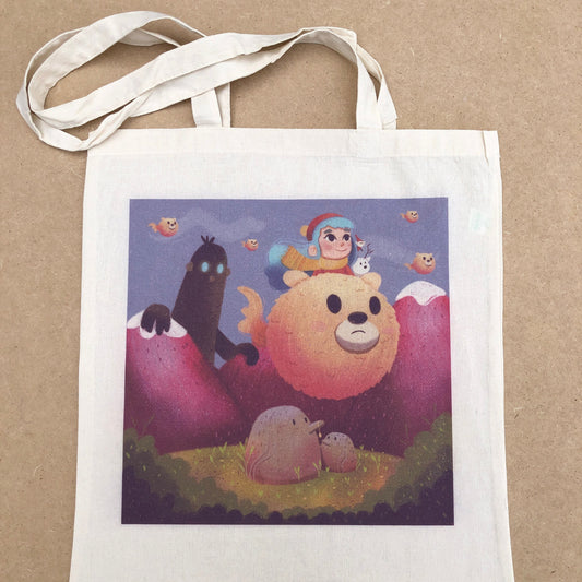 Tote Bag Hilda | Bolsa Tela Fanart Hilda The Series | Netflix Fan Art 100% Algodón 40x40cm 16x16inch