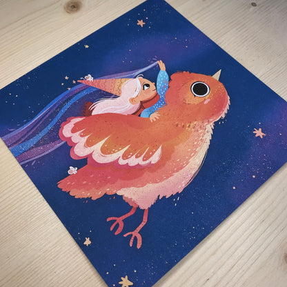 Print Magical Fly||Ilustración Pájaro | Bird Illustration | Art Colorful