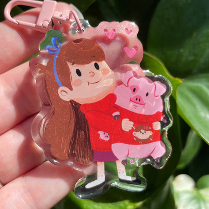 Mabel Gravity Falls Keychain Keyring |  llavero | Fanart colgante regalo llaves mochila