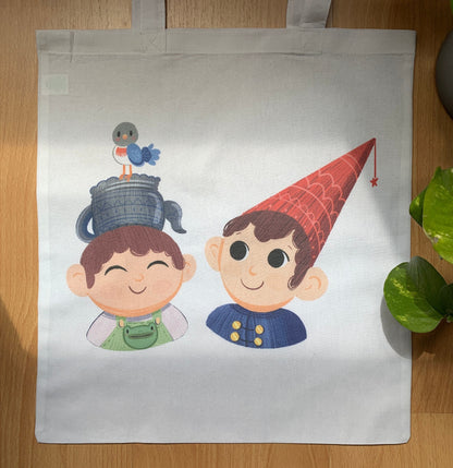 Tote Bag Over The Garden Wall | Bolsa Tela Fanart Mas Allá del Jardín | Fan Art Wirt & Greg  100% Algodón 40x40cm 16x16inch
