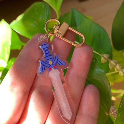 Zelda Espada Charm: Llavero acrilico epoxy,  Colgante regalo llaves mochila de Zelda Master Sword Keychain Charm