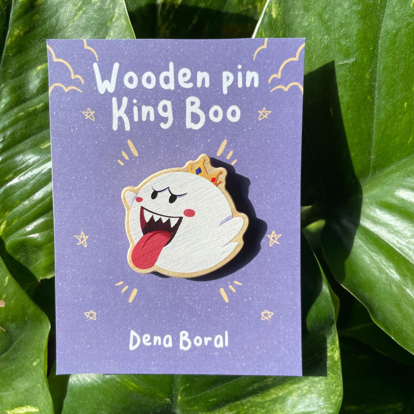 Rey Boo Pin de madera natural, Super Mario Bros, Nintendo Switch