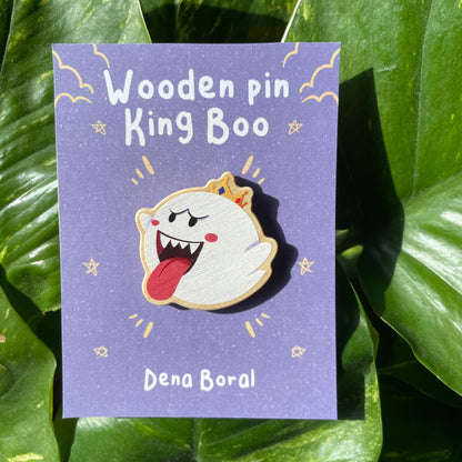 Rey Boo Pin de madera natural, Super Mario Bros, Nintendo Switch