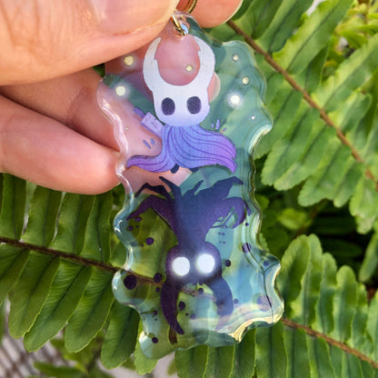 Hollow Knight Keyring: Hollow Knight llavero acrilico. Fanart Llavero colgante regalo llaves mochila Keychain