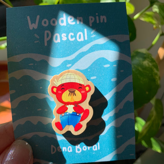 Pin de madera natural, Pascal Animal Crossing New Horizons, Nintendo Switch Merengue