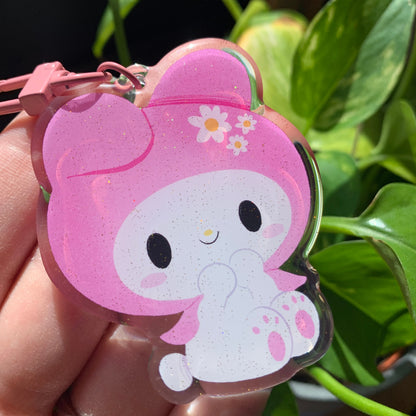 Melody Keyring | Llavero acrilico epoxy con glitter | Colgante regalo llaves mochila