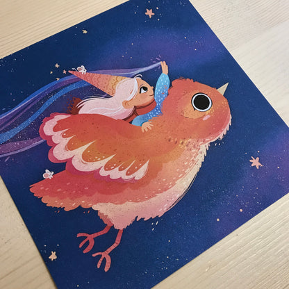 Print Magical Fly||Ilustración Pájaro | Bird Illustration | Art Colorful