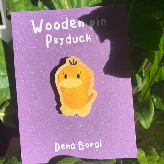 Pin de Madera Psyduck-poke |Psyduck  Wooden Pin Badge | Psyduck