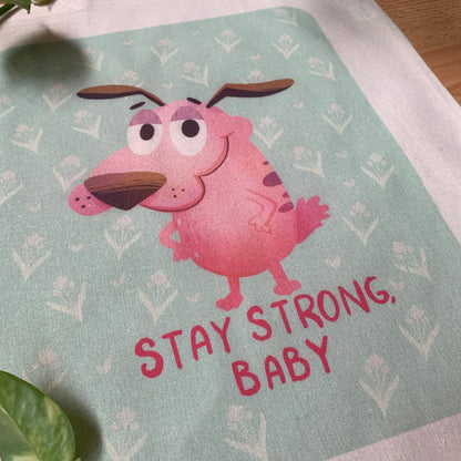 Tote Bag Agallas el perro cobarde | Bolsa Tela Fanart Courage The Cowardly Dog Totebag | Fan Art 100% Algodón 40x40cm 16x16inch