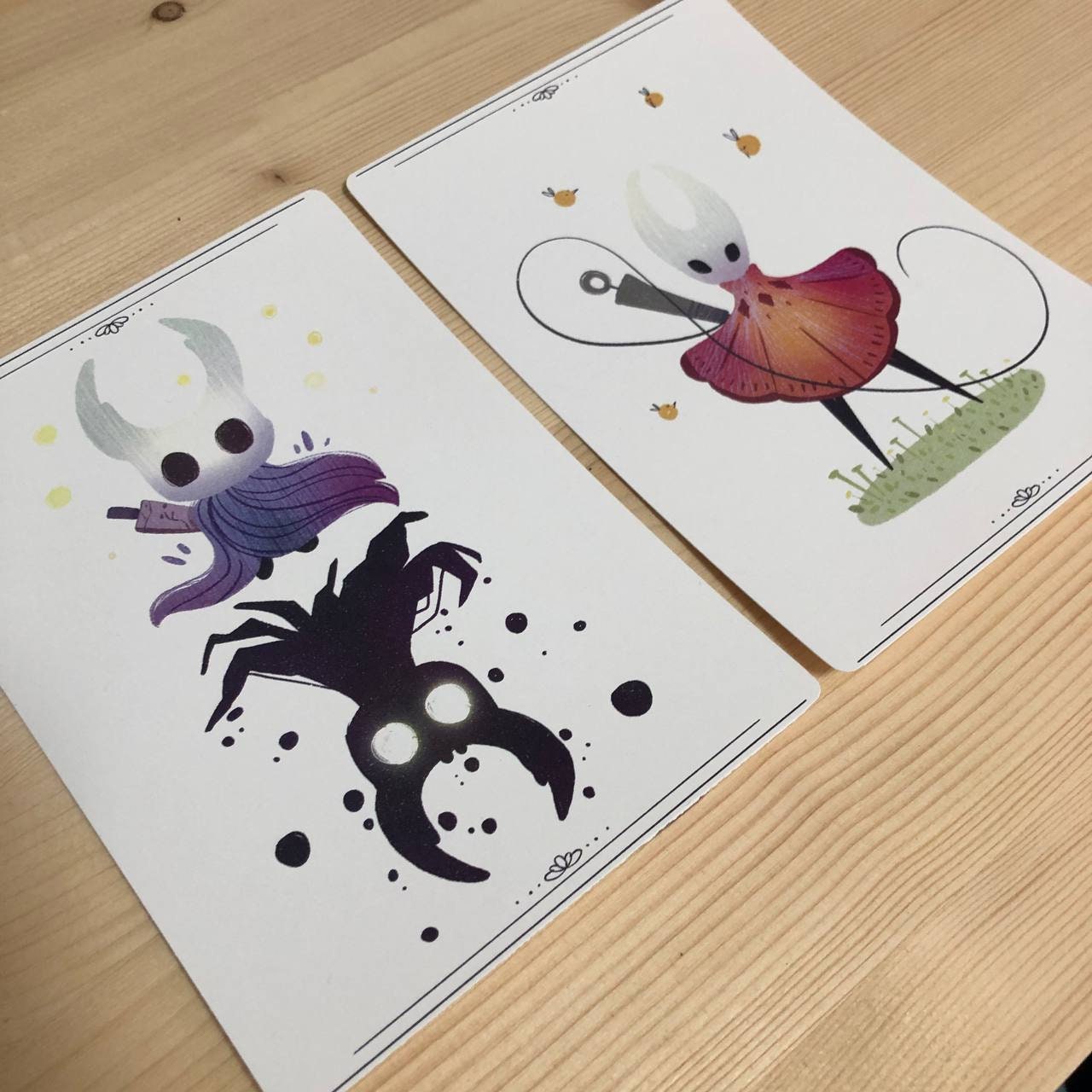 Pack 2 Prints Hollow Knight: Fanart de Videojuego, Ilustración Doble