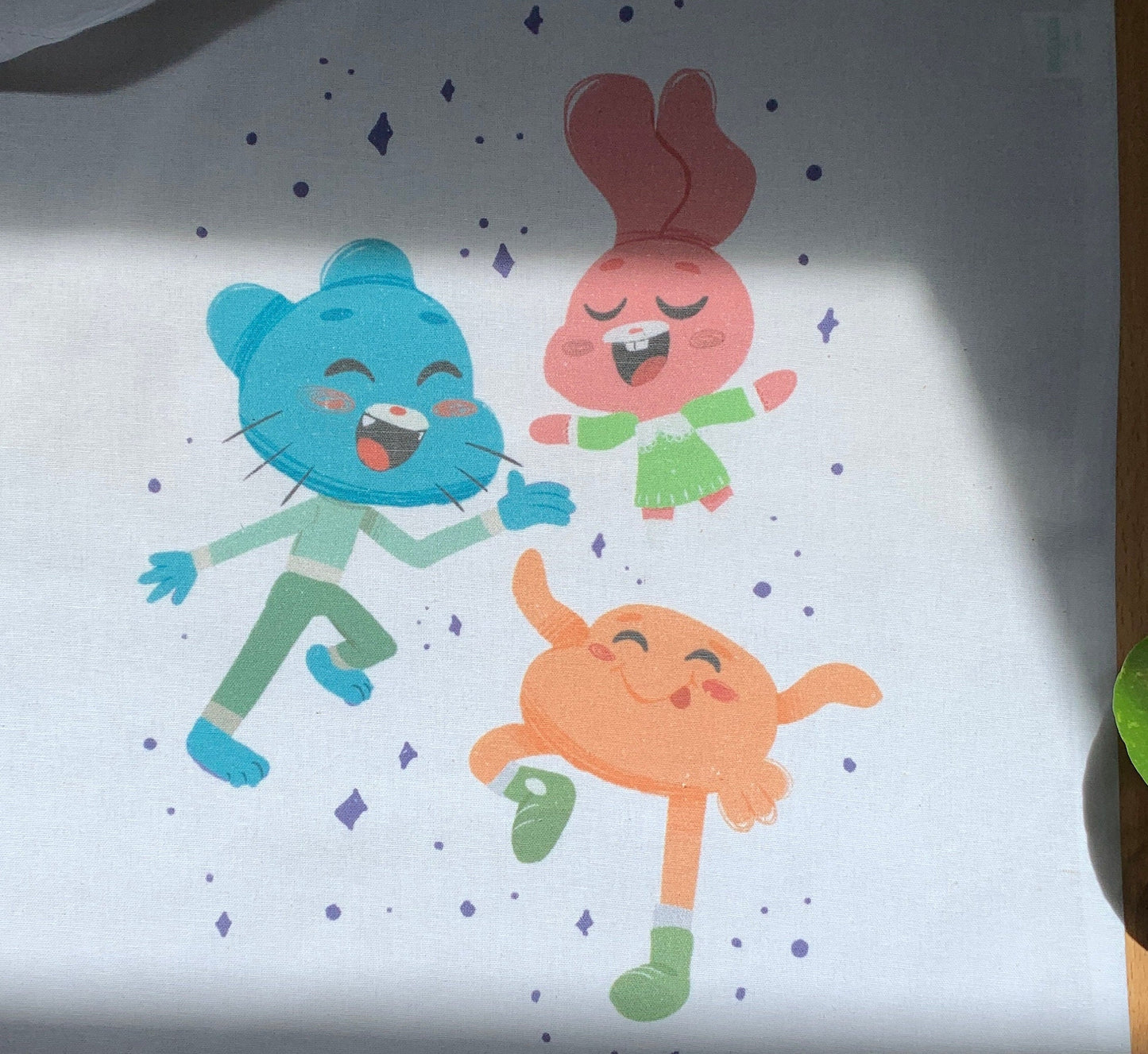 Tote Bag Gumball, Bolsa Tela Fanart The Amazing World of Gumball, Fan Art Bolso 100% Algodón 40x40cm 16x16inch