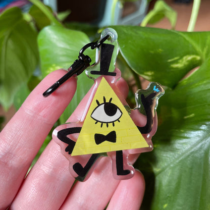 Bill Cipher | llavero | Fanart colgante regalo llaves mochila Gravity Falls