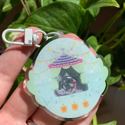 Llavero perro caseta gris | Tamagotchi shaker