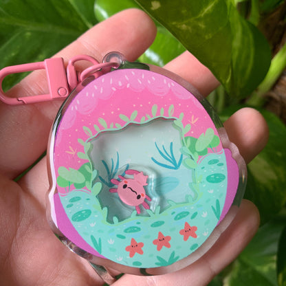 Shaker Axolote Llavero | Tamagotchi shaker Keychain Ajolote Axolotl