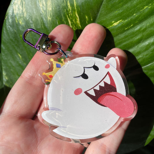 Llavero Rey Boo | Keyring Keychain Acrilico colgante regalo llaves mochila Keychain