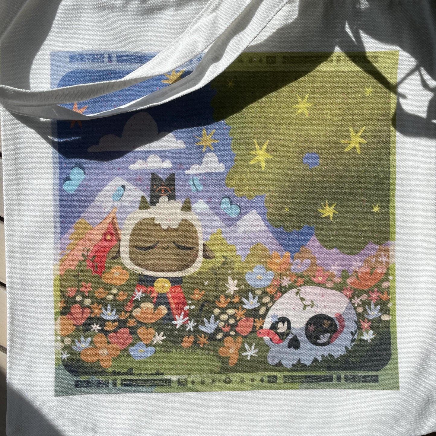 Tote bag de lino Cult of The Lamb Totem & Chill, doble diseño, 40x40 cm, bolsa ecológica reutilizable, lavable y muy resistente