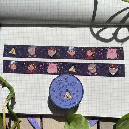 Washi Tape Gravity Falls Universe Ilustrado: Cinta Decorativa Retro y Kawaii de la colección "Gravity Falls"
