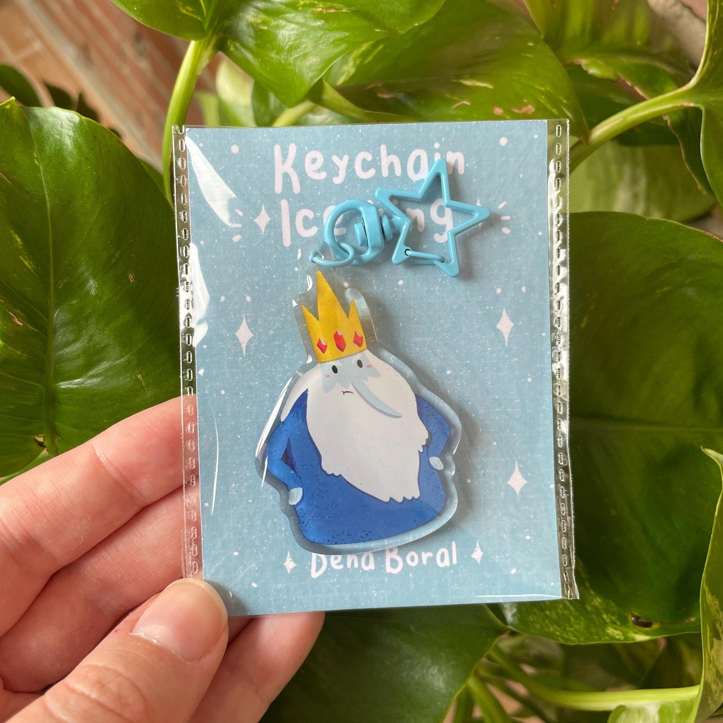 Rey Hielo Adventure Time Keyring | Ice King Hora de Aventuras llavero acrilico | Fanart Llavero colgante regalo llaves mochila Keychain